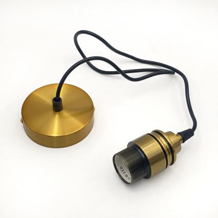 Suspension sur câble HECTOR 1xE27/15W/230V blanc/laiton Ø 14 cm