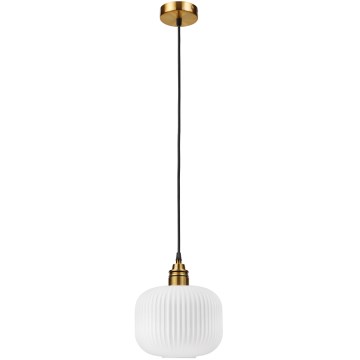 Suspension sur câble HECTOR 1xE27/15W/230V blanc/laiton Ø 20 cm
