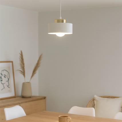 Suspension sur câble IGNIA 1xE27/60W/230V blanc/doré