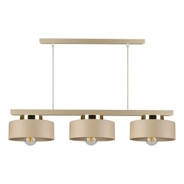 Suspension sur câble IGNIA 3xE27/60W/230V beige/doré