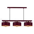 Suspension sur câble IGNIA 3xE27/60W/230V bordeaux/doré