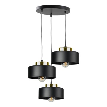 Suspension sur câble IGNIA 3xE27/60W/230V noire
