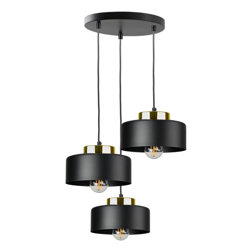 Suspension sur câble IGNIA 3xE27/60W/230V noire