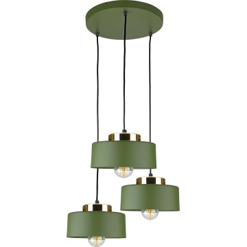 Suspension sur câble IGNIA 3xE27/60W/230V verte