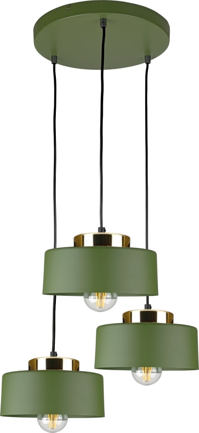 Suspension sur câble IGNIA 3xE27/60W/230V verte