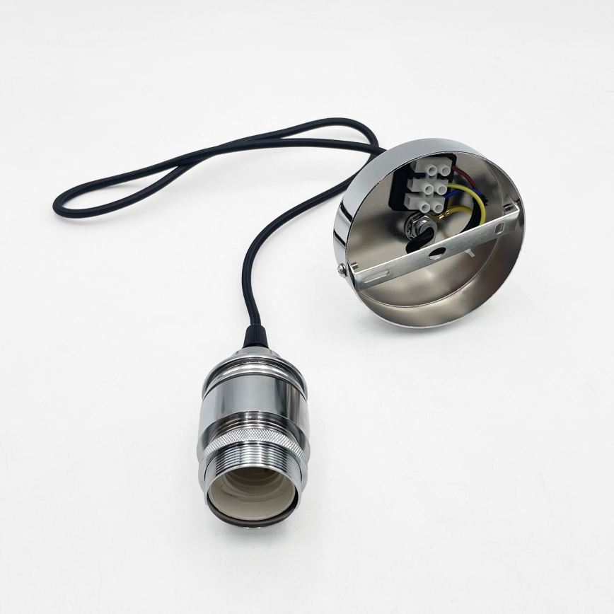 Suspension sur câble JULL 1xE27/15W/230V chrome brillant/transparent