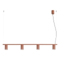 Suspension sur câble KARBON 4xGU10/10W/230V orange