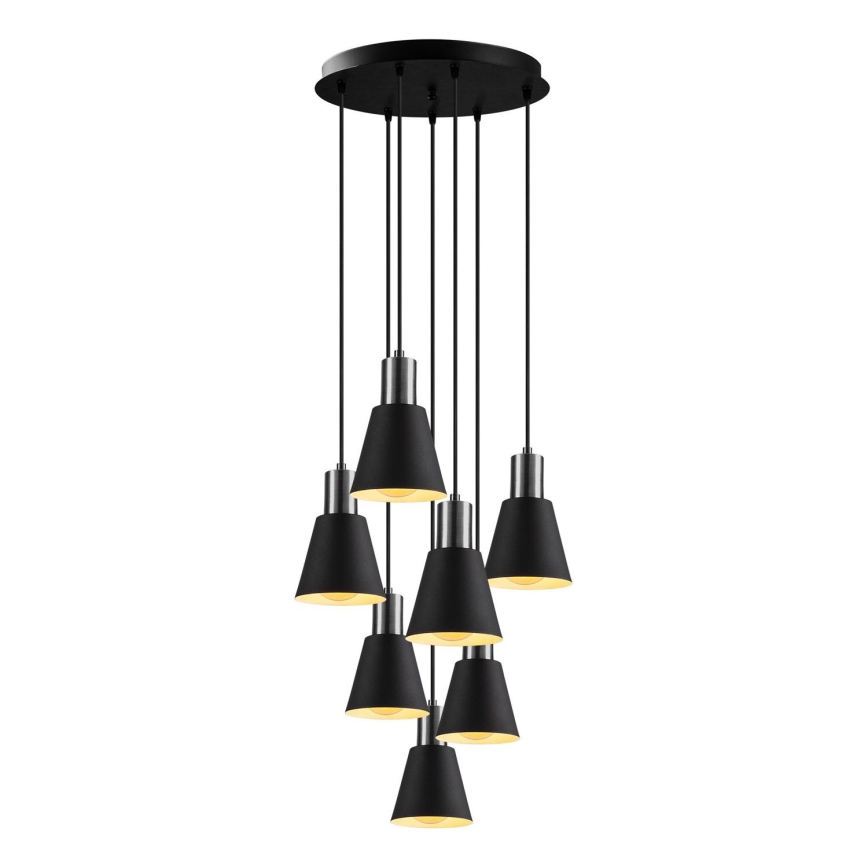 Suspension sur câble KEM 7xE27/40W/230V noire