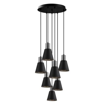 Suspension sur câble KEM 7xE27/40W/230V noire