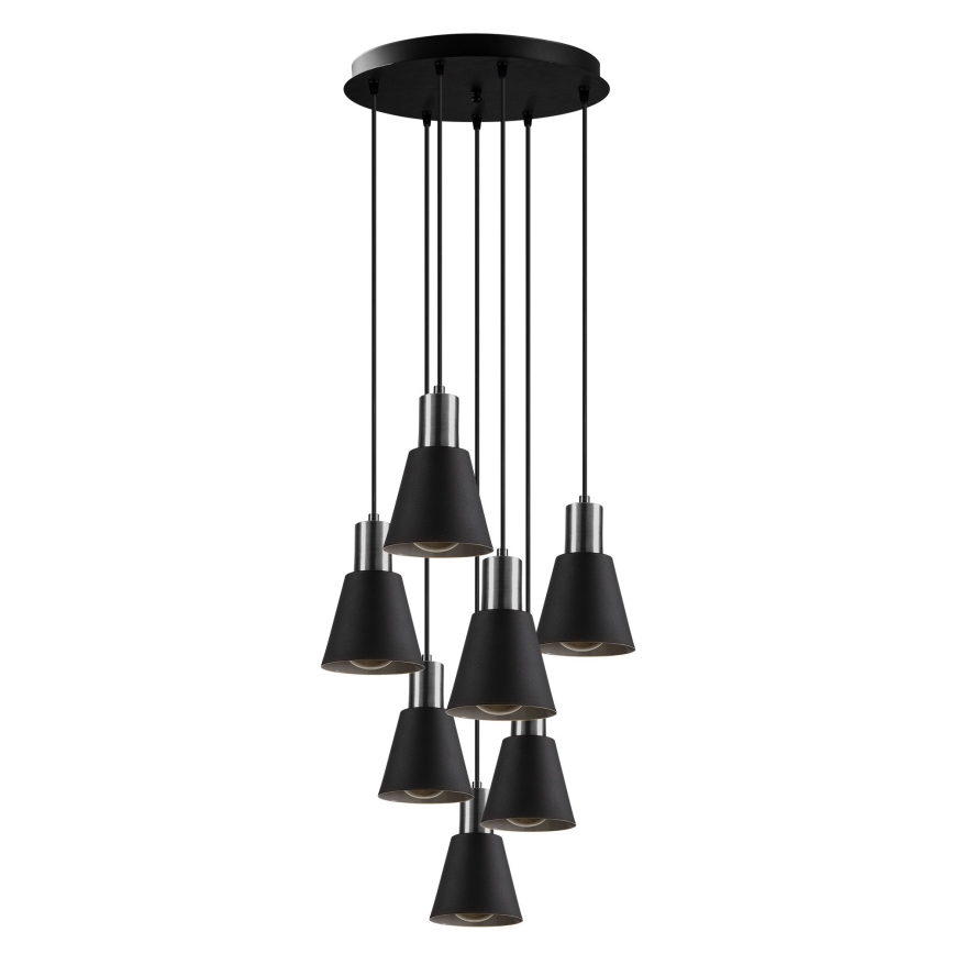 Suspension sur câble KEM 7xE27/40W/230V noire