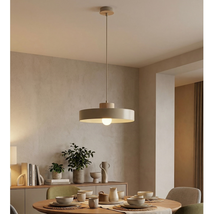 Suspension sur câble KIVI 1xE27/15W/230V beige