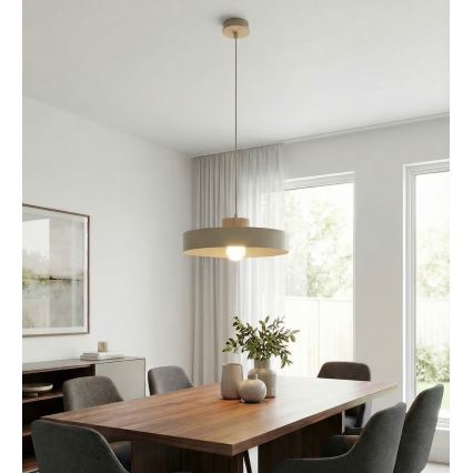 Suspension sur câble KIVI 1xE27/15W/230V beige