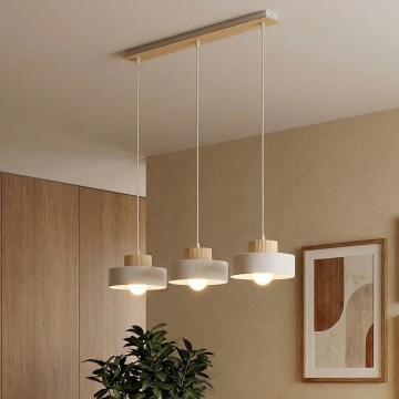 Suspension sur câble KIVI 3xE27/15W/230V blanche