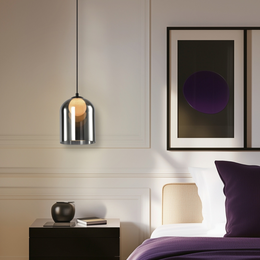 Suspension sur câble KLEA 1xG9/15W/230V noir fumé