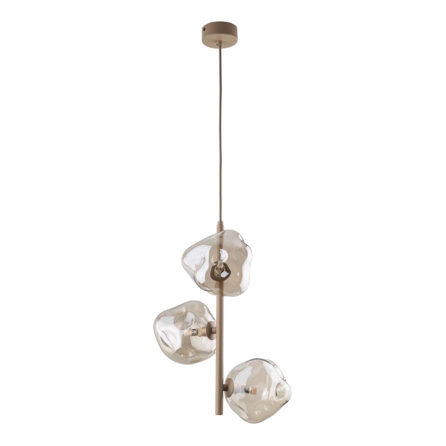 Suspension sur câble LAVA 3xG9/8W/230V beige / beige fumé