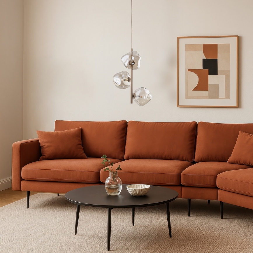 Suspension sur câble LAVA 3xG9/8W/230V beige / beige fumé