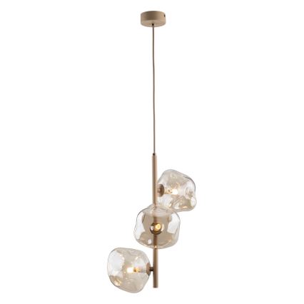 Suspension sur câble LAVA 3xG9/8W/230V beige / beige fumé