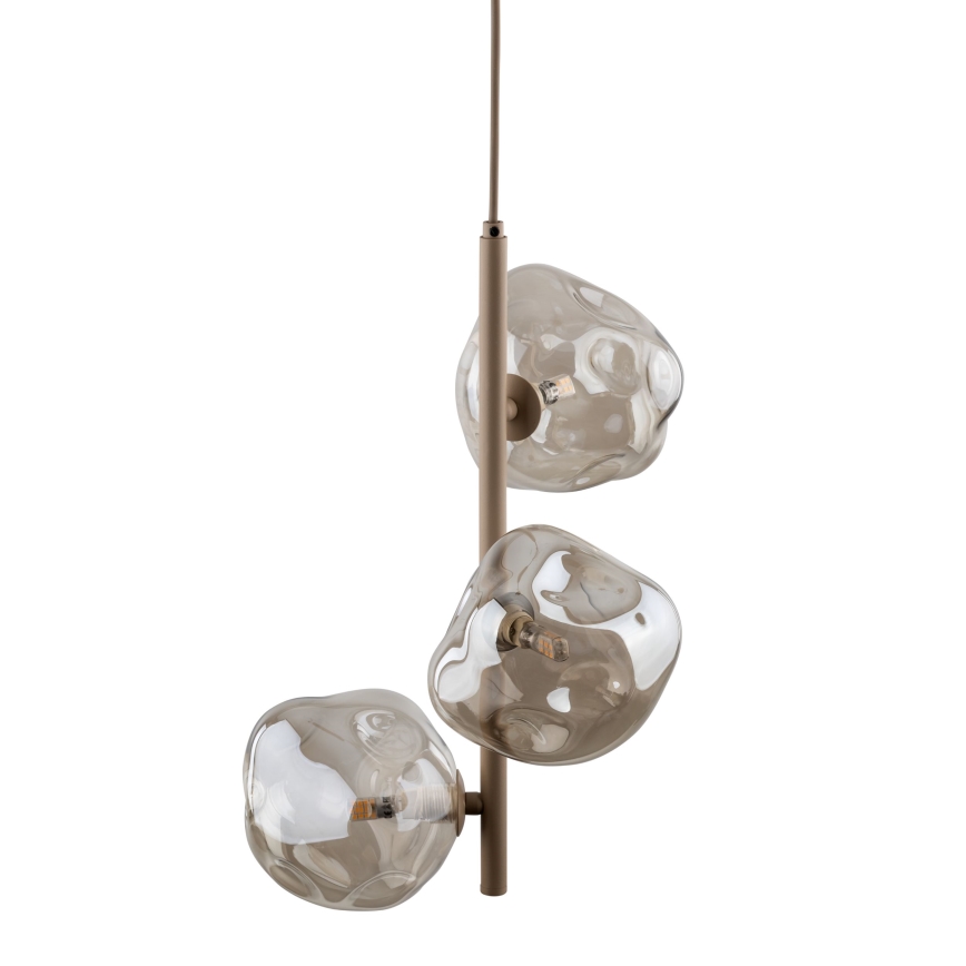 Suspension sur câble LAVA 3xG9/8W/230V beige / beige fumé