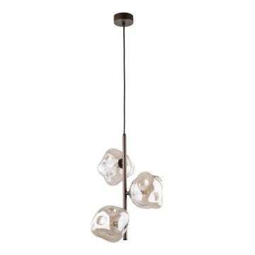 Suspension sur câble LAVA 3xG9/8W/230V bronze / beige fumé
