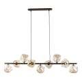 Suspension sur câble LAVA 9xG9/8W/230V bronze / beige fumé