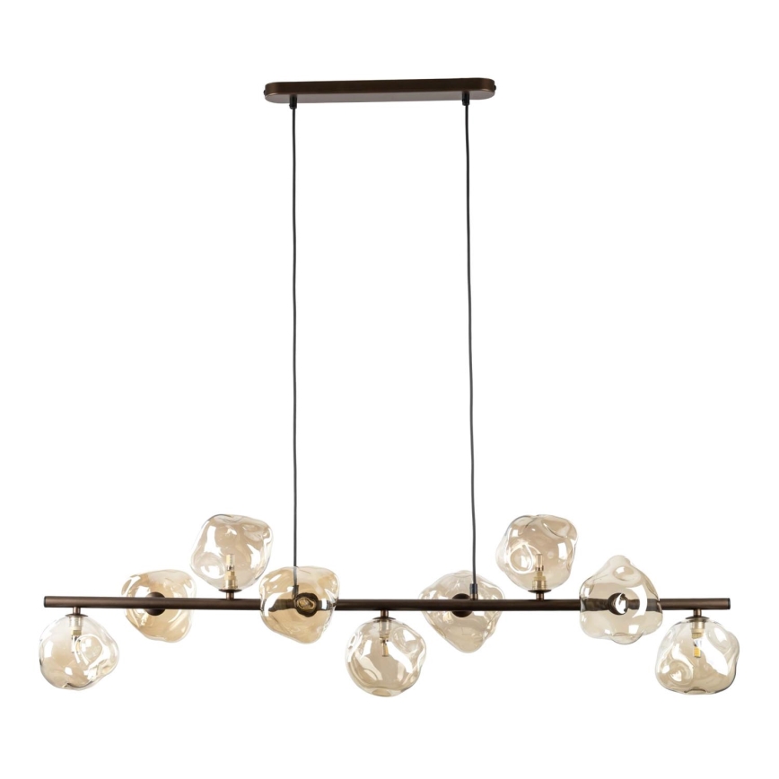 Suspension sur câble LAVA 9xG9/8W/230V bronze / beige fumé