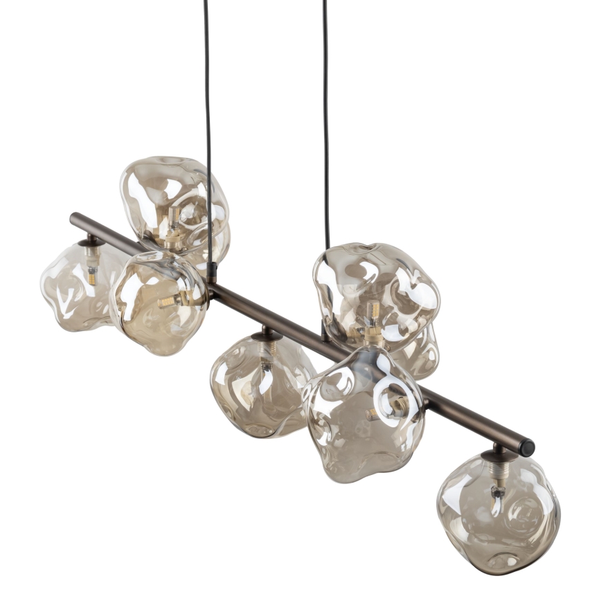 Suspension sur câble LAVA 9xG9/8W/230V bronze / beige fumé
