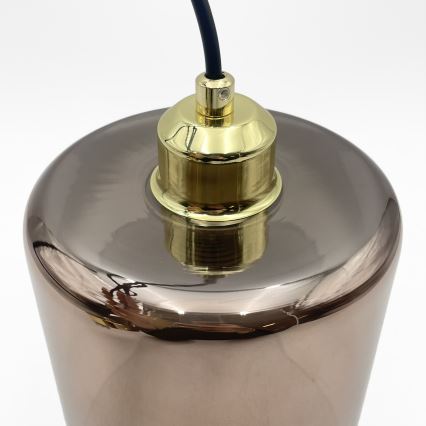 Suspension sur câble LIAH 1xE27/15W/230V doré/marron fumé