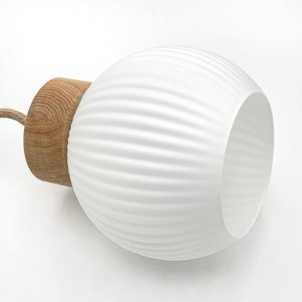 Suspension sur câble LOOMIS 3xE27/15W/230V 83 cm beige/chêne