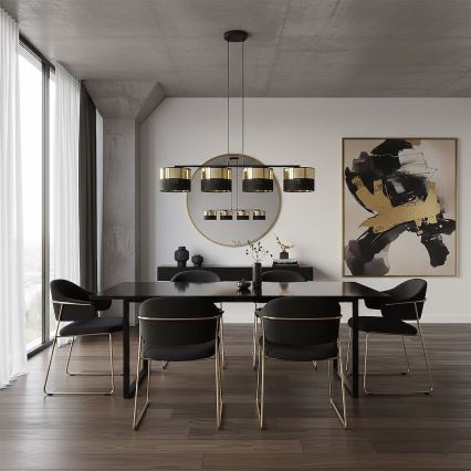 Suspension sur câble LUX 4xE27/15W/230V noir/doré