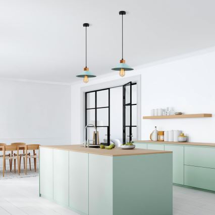 Suspension sur câble MANAVGAT 1xE27/40W/230V bleu/marron