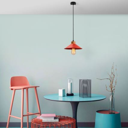 Suspension sur câble MANAVGAT 1xE27/40W/230V rouge/marron