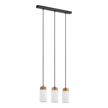Suspension sur câble MARKUS 3xE27/15W/230V noir/chêne