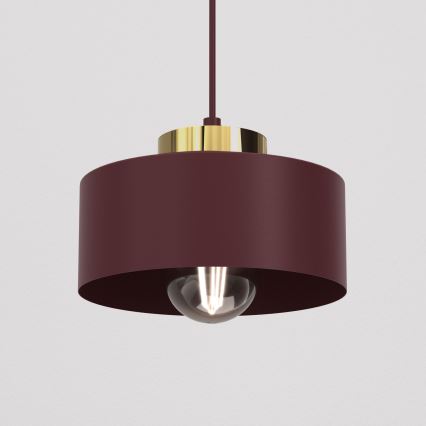 Suspension sur câble MARTI 1xE27/15W/230V bordeaux/doré