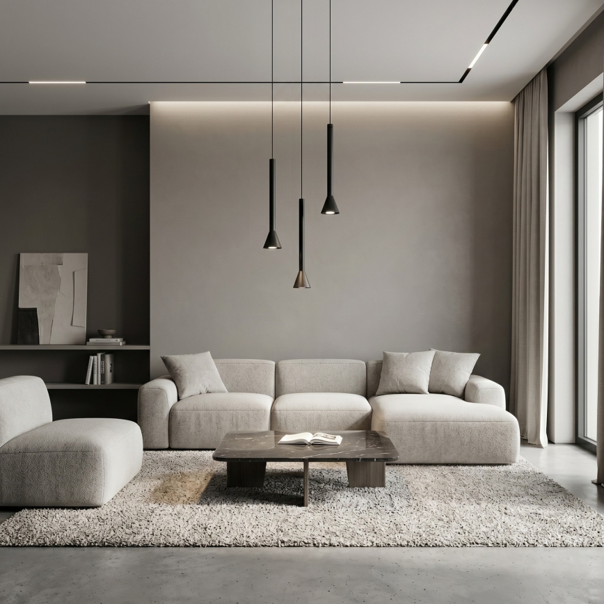 Suspension sur câble MAZZO 3xGU10/8W/230V noire