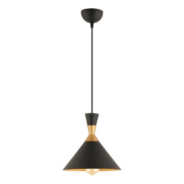 Suspension sur câble MONZA 1xE27/40W/230V Ø 25 cm noir/doré