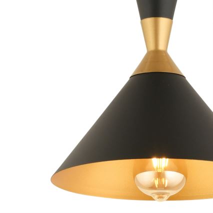 Suspension sur câble MONZA 1xE27/40W/230V Ø 25 cm noir/doré