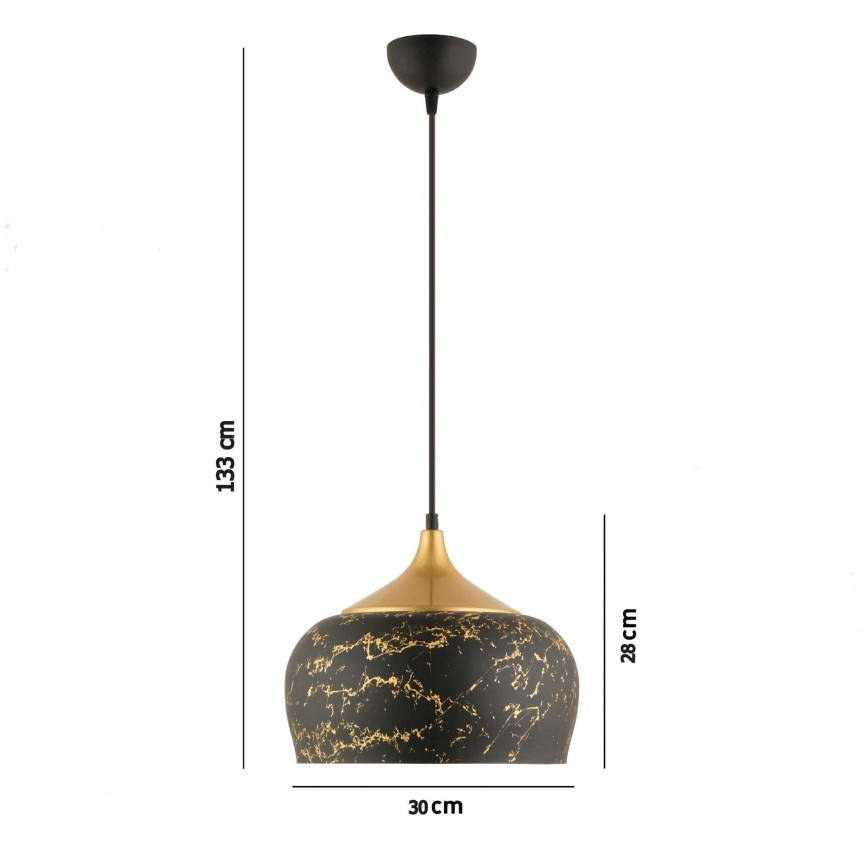 Suspension sur câble MONZA 1xE27/40W/230V Ø 30 cm noir/bronze