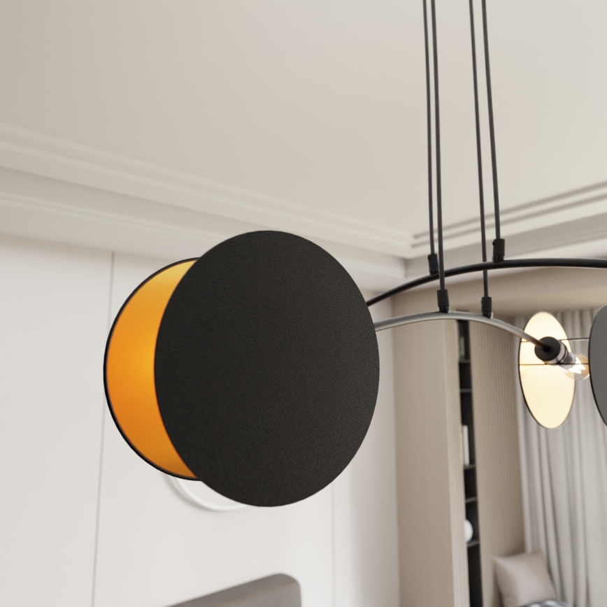 Suspension sur câble MOTIF 4xE27/15W/230V noire