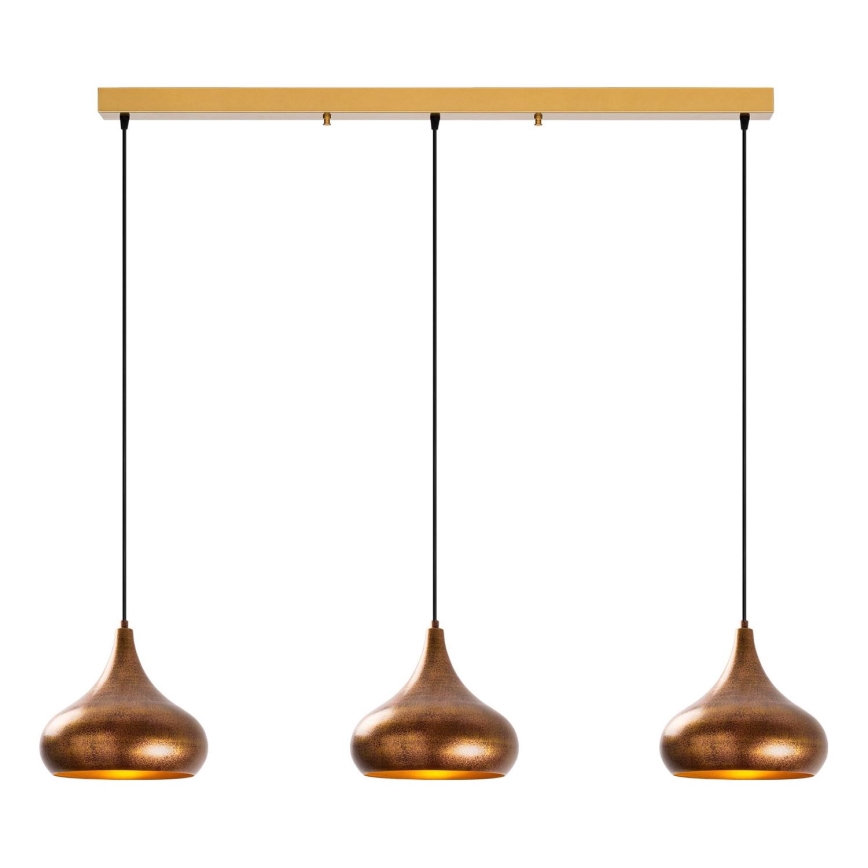 Suspension sur câble MUBA 3xE27/40W/230V cuivrée