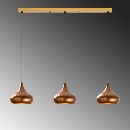 Suspension sur câble MUBA 3xE27/40W/230V cuivrée
