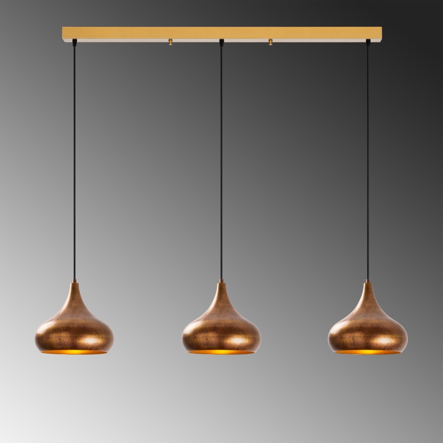 Suspension sur câble MUBA 3xE27/40W/230V cuivrée
