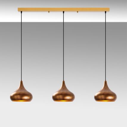 Suspension sur câble MUBA 3xE27/40W/230V cuivrée