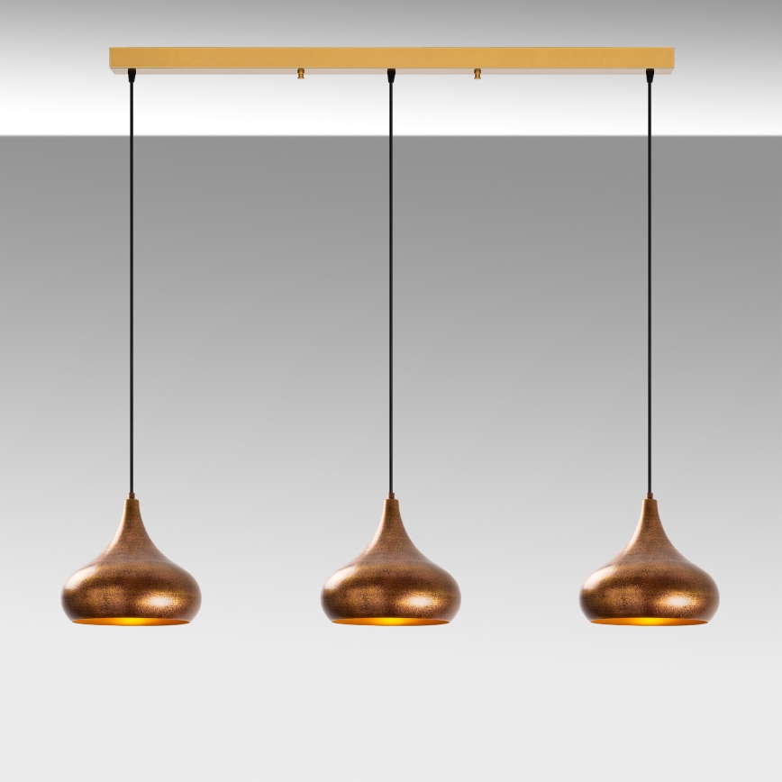 Suspension sur câble MUBA 3xE27/40W/230V cuivrée
