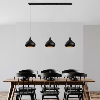 Suspension sur câble MUBA 3xE27/40W/230V noir