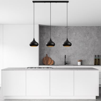 Suspension sur câble MUBA 3xE27/40W/230V noir