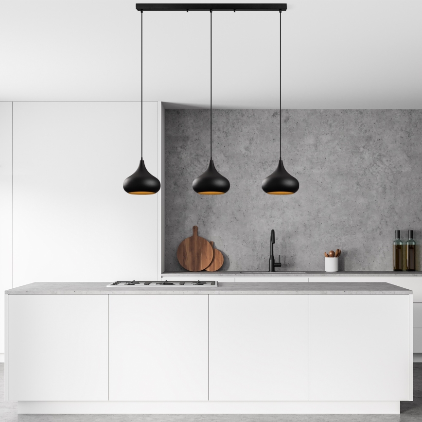 Suspension sur câble MUBA 3xE27/40W/230V noir