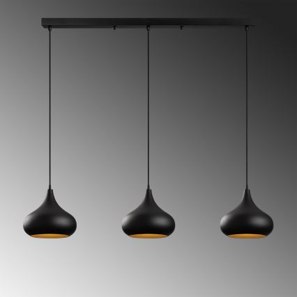 Suspension sur câble MUBA 3xE27/40W/230V noir