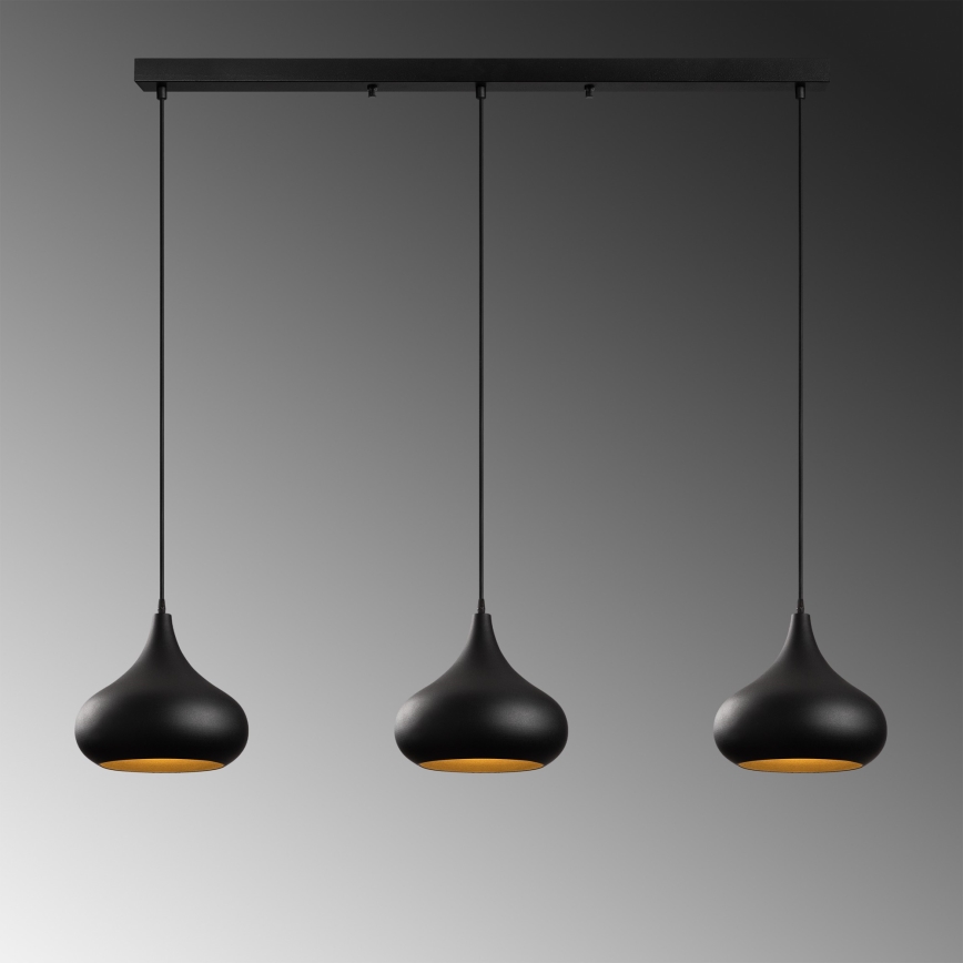 Suspension sur câble MUBA 3xE27/40W/230V noir