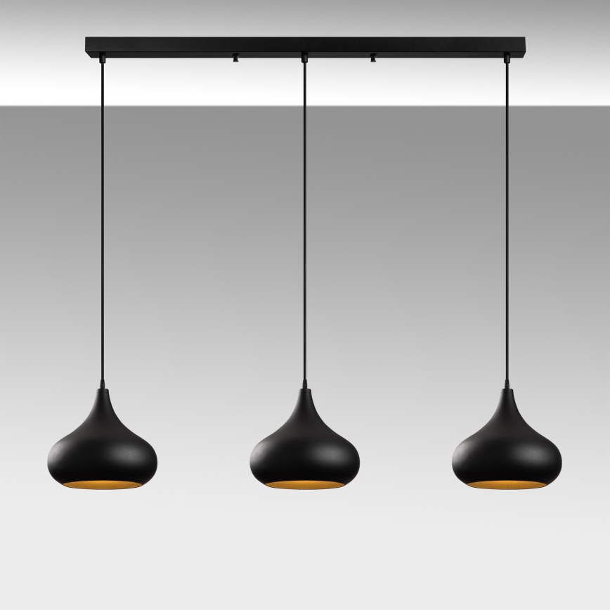Suspension sur câble MUBA 3xE27/40W/230V noir