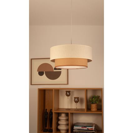 Suspension sur câble NATIA 1xE27/60W/230V blanc/marron